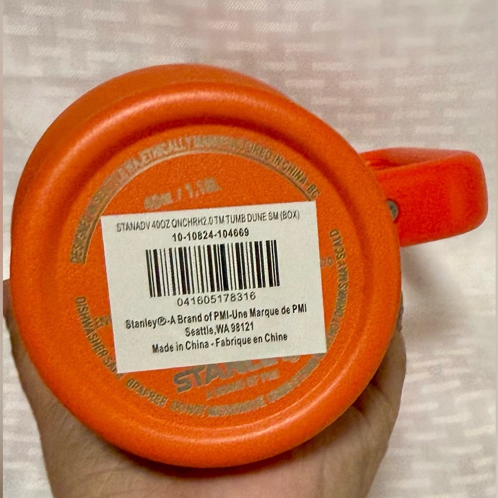 Stanley Orange Insulated Travel Mug with Handle and Straw - Picture 4 of 4